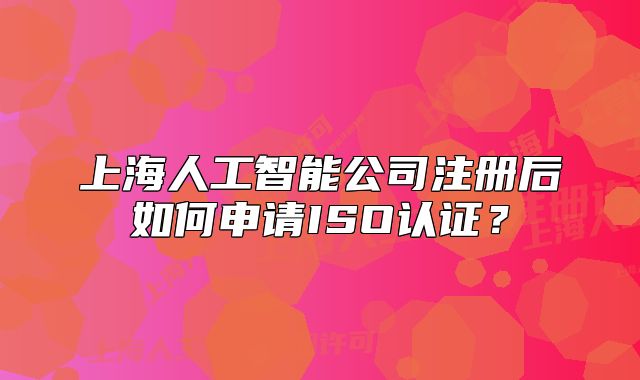 上海人工智能公司注册后如何申请ISO认证?