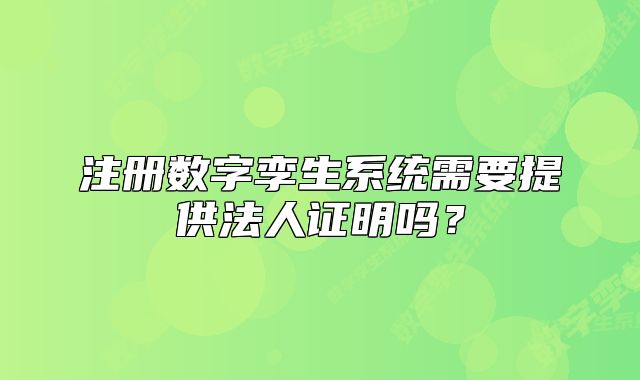 注册数字孪生系统需要提供法人证明吗?