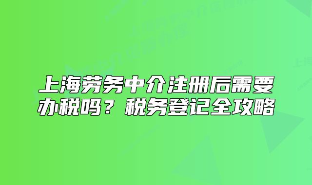 上海劳务中介注册后需要办税吗?税务登记全攻略