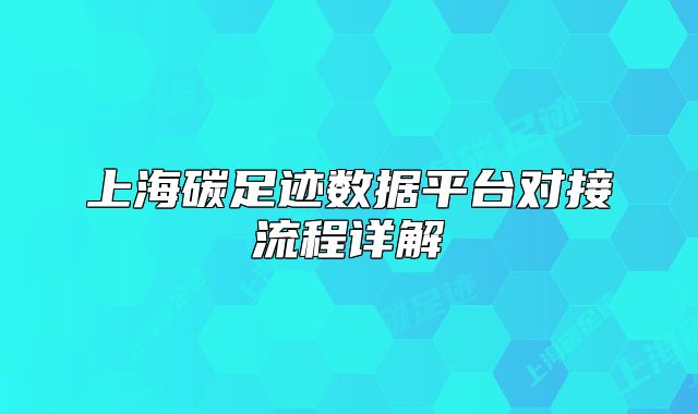 上海碳足迹数据平台对接流程详解