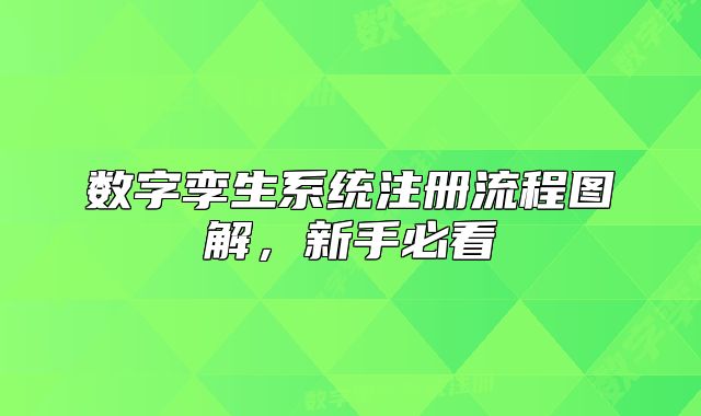 数字孪生系统注册流程图解，新手必看
