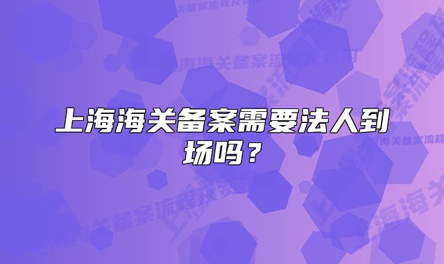 上海海关备案需要法人到场吗?