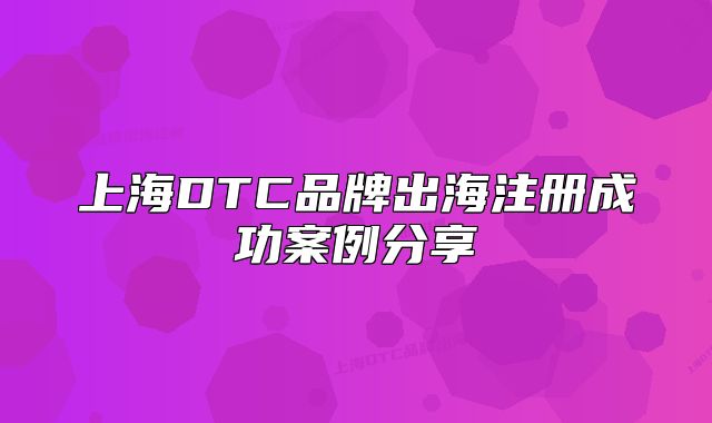上海DTC品牌出海注册成功案例分享