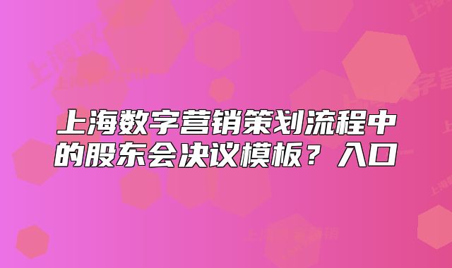 上海数字营销策划流程中的股东会决议模板？入口