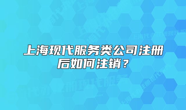 上海现代服务类公司注册后如何注销?