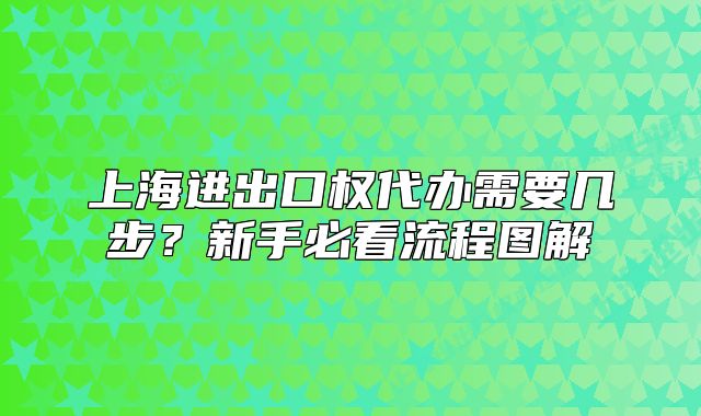 上海进出口权代办需要几步?新手必看流程图解