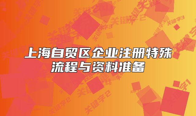 上海自贸区企业注册特殊流程与资料准备