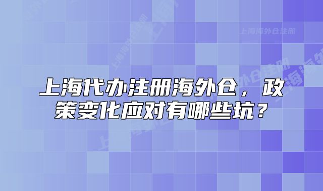 上海代办注册海外仓,政策变化应对有哪些坑?