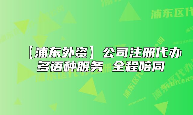 【浦东外资】公司注册代办 多语种服务 全程陪同