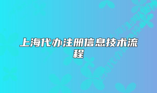 上海代办注册信息技术流程