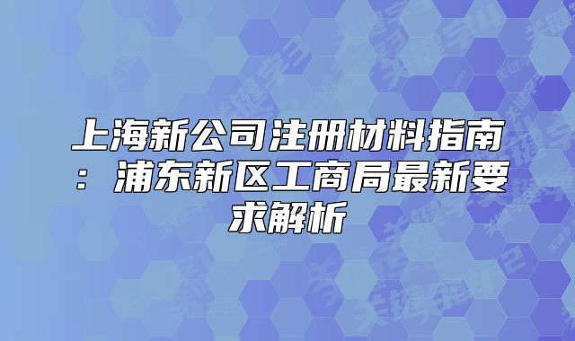 上海新公司注册材料指南:浦东新区工商局最新要求解析