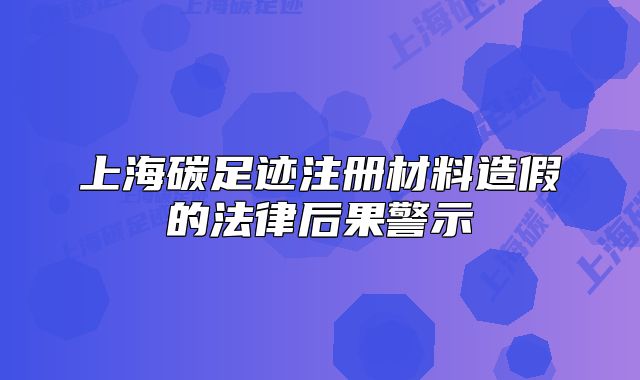 上海碳足迹注册材料造假的法律后果警示