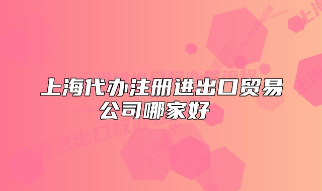 上海代办注册进出口贸易公司哪家好