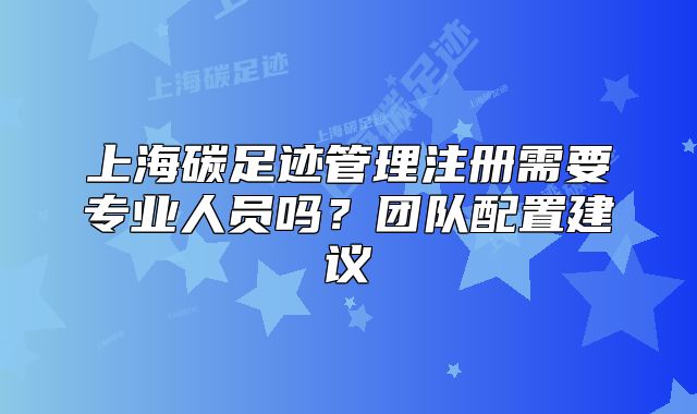 上海碳足迹管理注册需要专业人员吗?团队配置建议