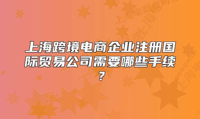 上海跨境电商企业注册国际贸易公司需要哪些手续？