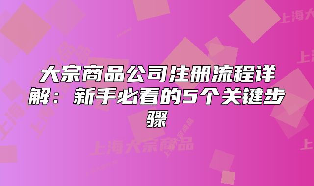 大宗商品公司注册流程详解:新手必看的5个关键步骤