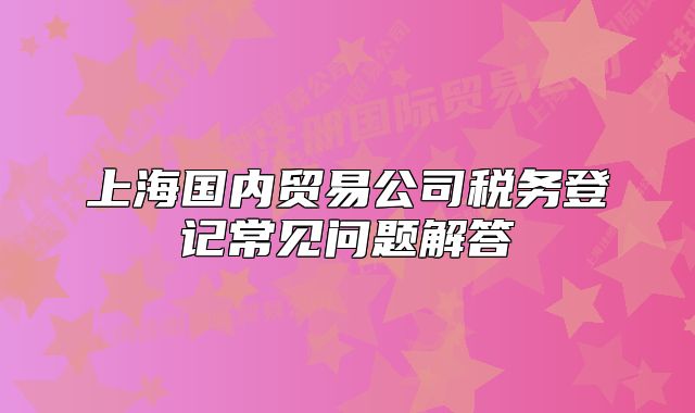 上海国内贸易公司税务登记常见问题解答