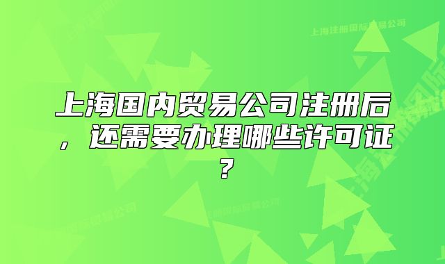 上海国内贸易公司注册后,还需要办理哪些许可证?