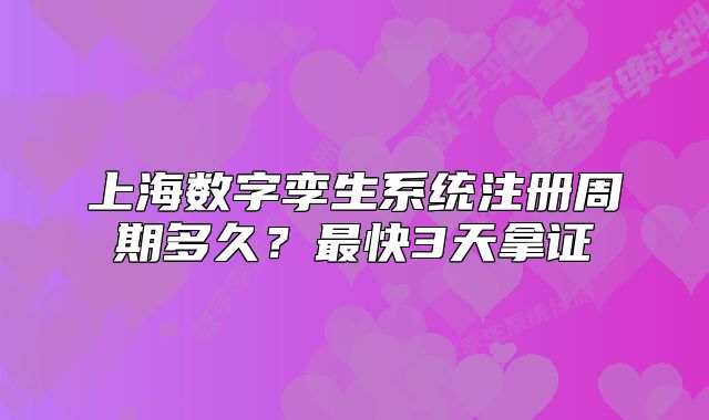 上海数字孪生系统注册周期多久?最快3天拿证