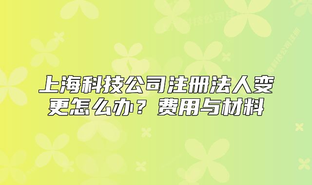 上海科技公司注册法人变更怎么办?费用与材料