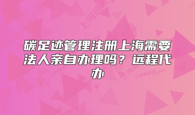 碳足迹管理注册上海需要法人亲自办理吗?远程代办