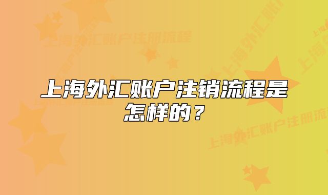 上海外汇账户注销流程是怎样的?