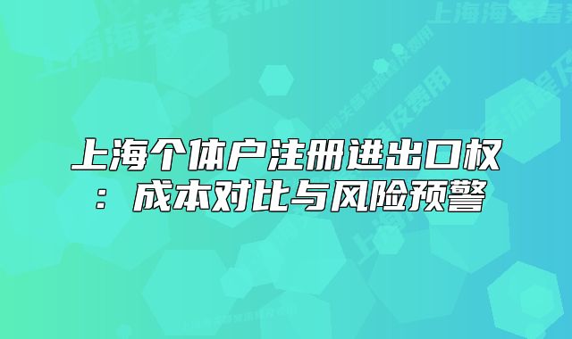 上海个体户注册进出口权：成本对比与风险预警
