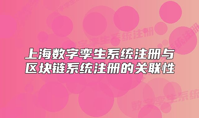 上海数字孪生系统注册与区块链系统注册的关联性