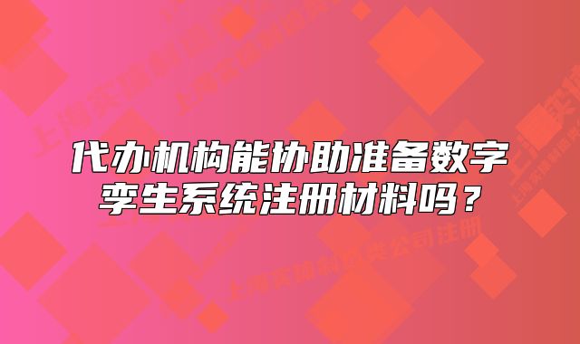 代办机构能协助准备数字孪生系统注册材料吗?