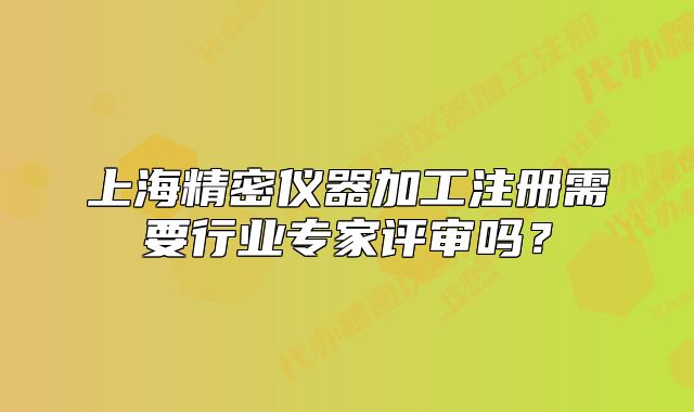 上海精密仪器加工注册需要行业专家评审吗？
