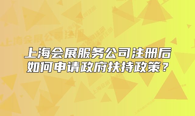 上海会展服务公司注册后如何申请政府扶持政策？