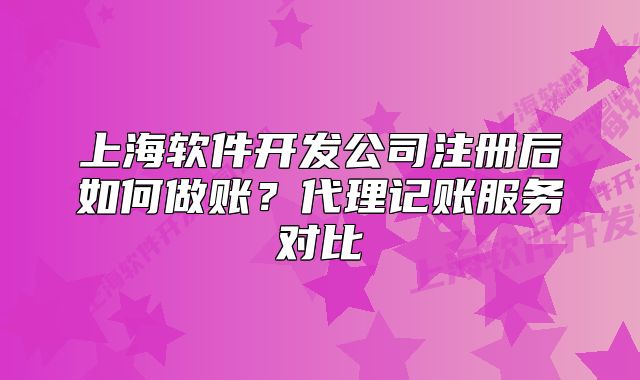 上海软件开发公司注册后如何做账？代理记账服务对比