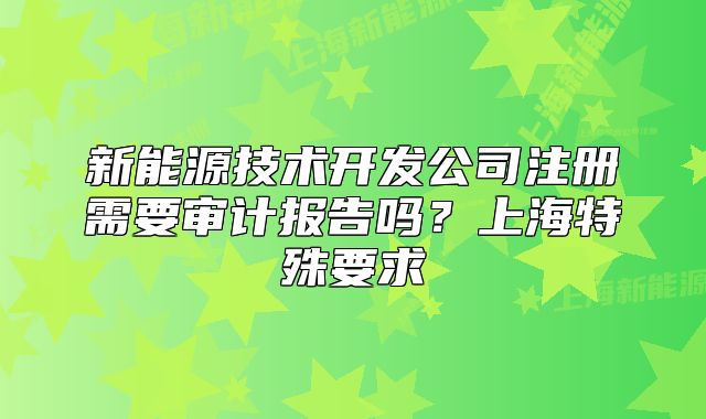 新能源技术开发公司注册需要审计报告吗?上海特殊要求