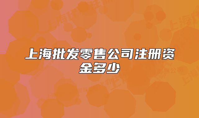 上海批发零售公司注册资金多少