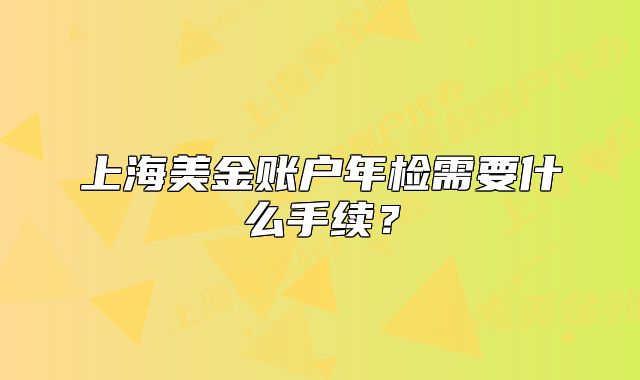 上海美金账户年检需要什么手续？
