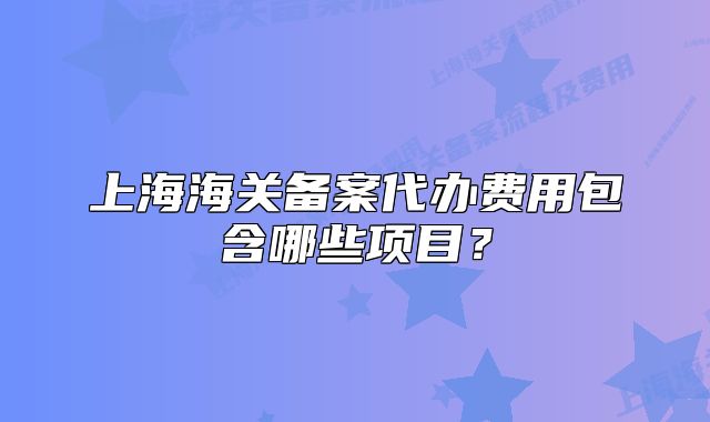 上海海关备案代办费用包含哪些项目?