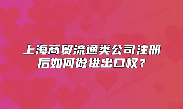 上海商贸流通类公司注册后如何做进出口权?