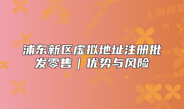 浦东新区虚拟地址注册批发零售｜优势与风险