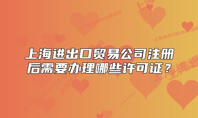 上海进出口贸易公司注册后需要办理哪些许可证?