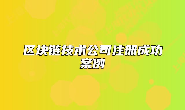 区块链技术公司注册成功案例