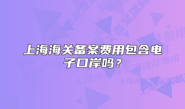 上海海关备案费用包含电子口岸吗?