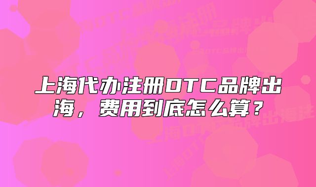 上海代办注册DTC品牌出海,费用到底怎么算?