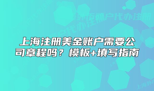 上海注册美金账户需要公司章程吗?模板+填写指南