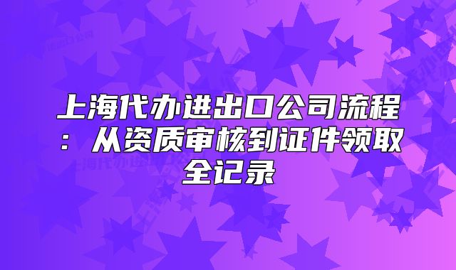 上海代办进出口公司流程:从资质审核到证件领取全记录