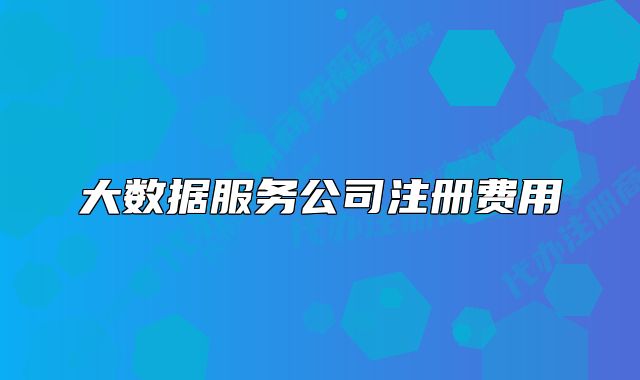 大数据服务公司注册费用