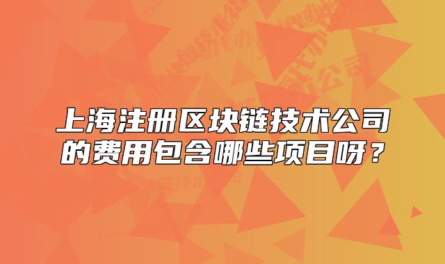 上海注册区块链技术公司的费用包含哪些项目呀?