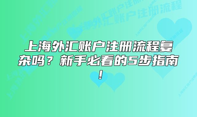 上海外汇账户注册流程复杂吗？新手必看的5步指南！