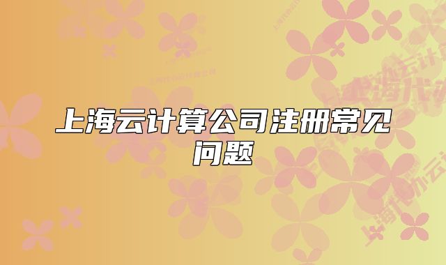 上海云计算公司注册常见问题
