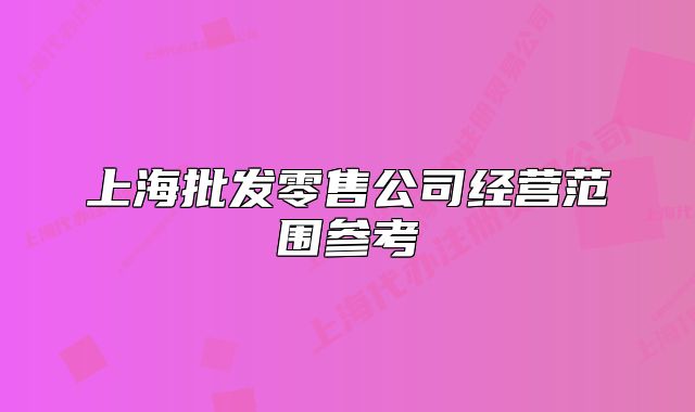 上海批发零售公司经营范围参考