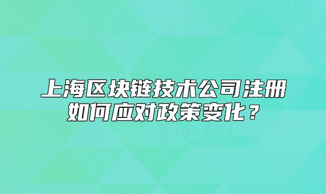 上海区块链技术公司注册如何应对政策变化？